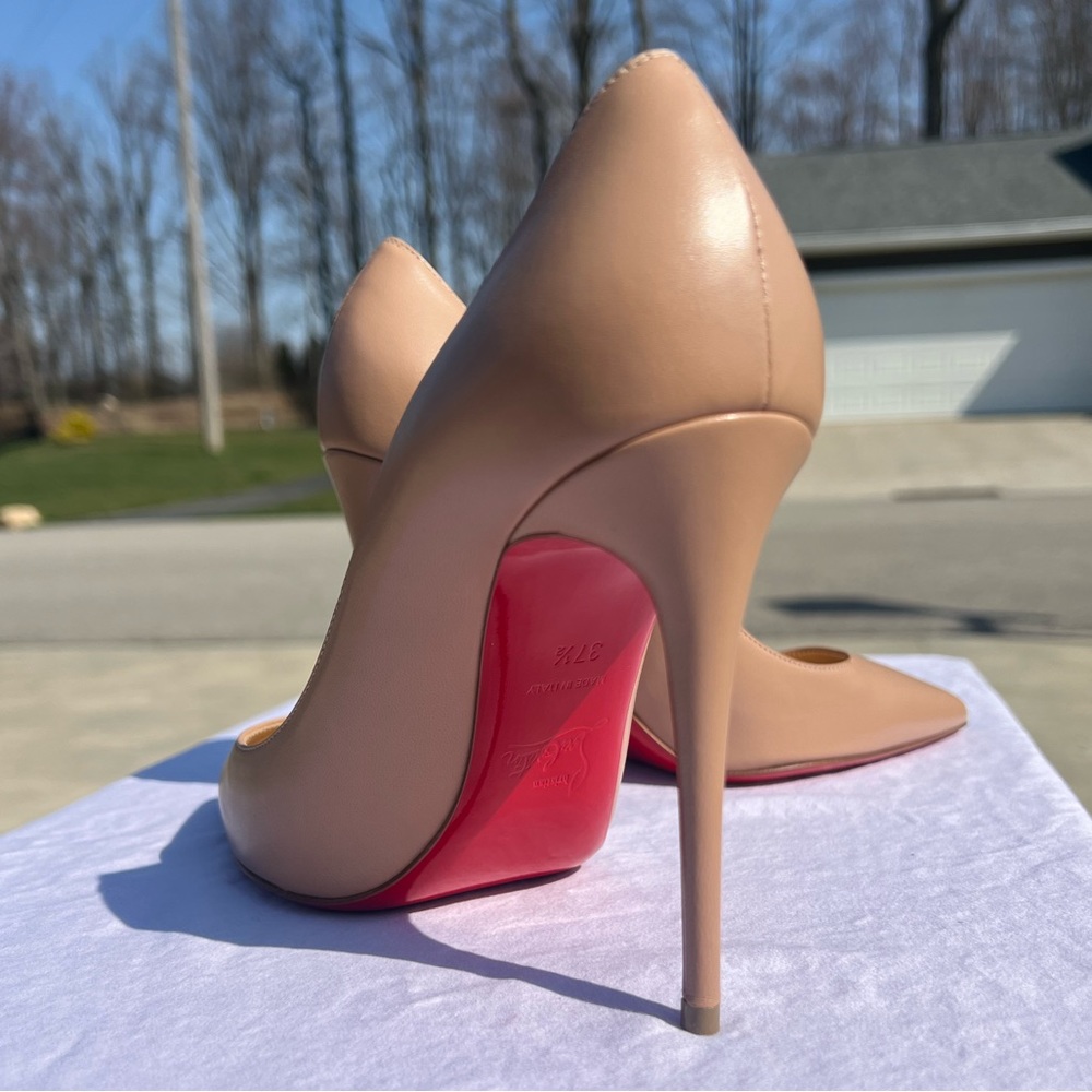 Authentic Christian Louboutin Kate 100mm blush calf pumps sz 7.5